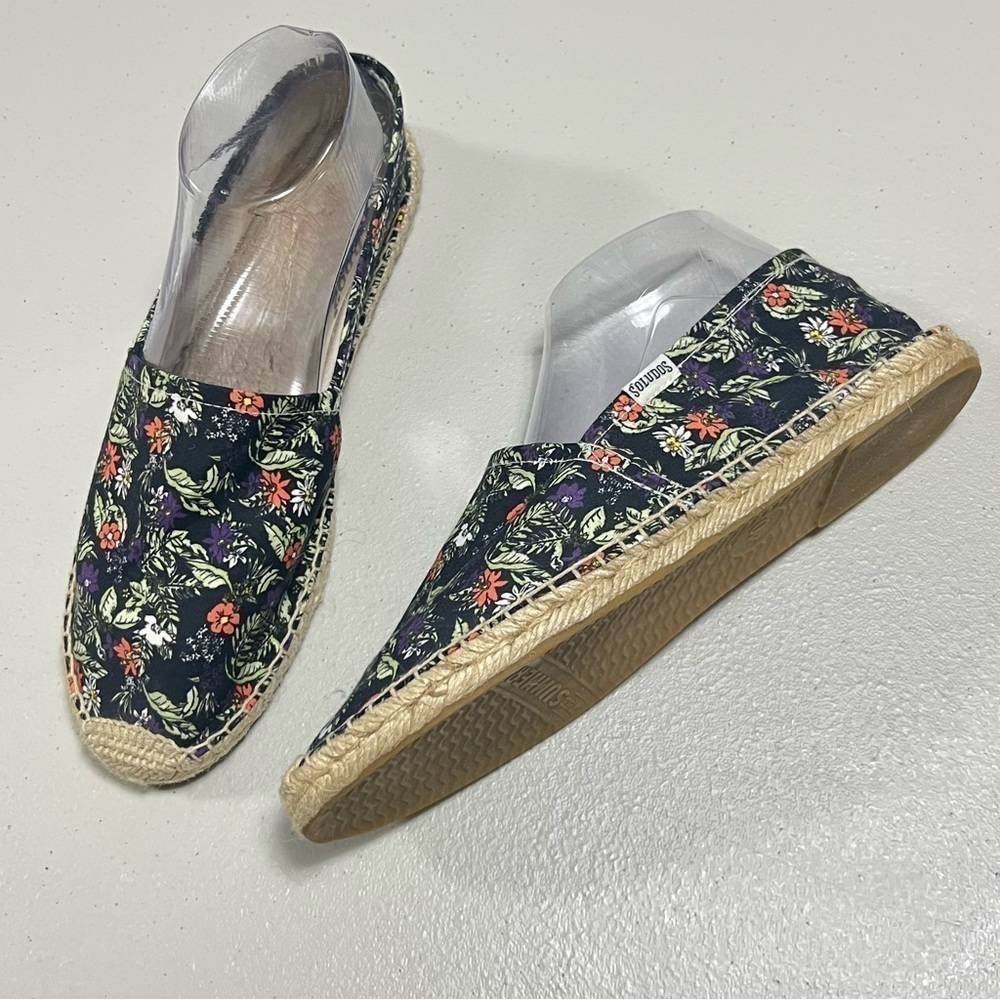 Anthropologie Soludos Floral Slip on Espadrilles Loafers